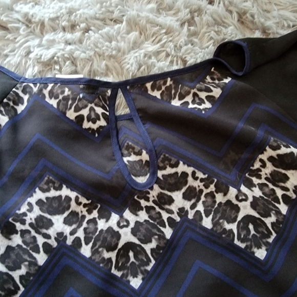 PLUS Leopard/Chevron Blouse - Picture 2 of 4